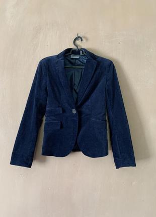 Шикарний дорогий піджак  котон темно синій розмір 345 фото