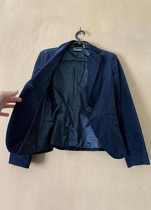 Шикарний дорогий піджак  котон темно синій розмір 348 фото