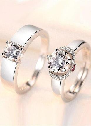 Мужское женское обручальное парное кольцо - парные обручальные кольца картахена размер регулируемый 2 шт.1 фото