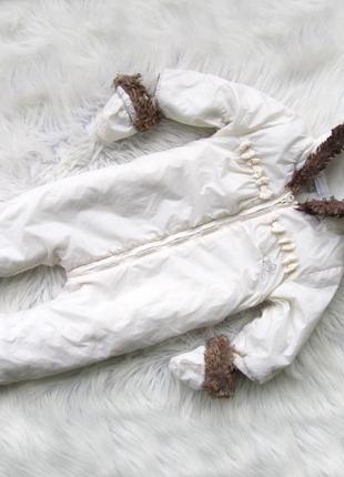 Теплий комбінезон чоловічок ромпер з капюшоном, пінетками і рукавицями absorba