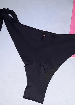 Низ от купальника женские плавки размер 46 / 12 черный бикини бразилианы на завзках3 фото