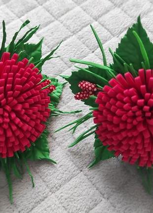 Резинки для дівчинки зі штучними квітами2 фото