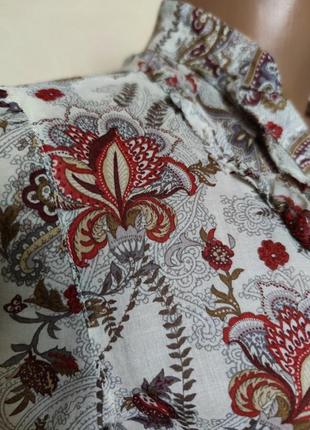 Батистовая рубашка туника цветочный принт пейсли promod франция /1595/5 фото