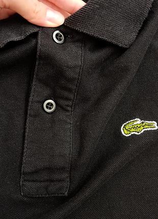 Черное поло lacoste лакоста лакостая мужская футболка женская большой размер