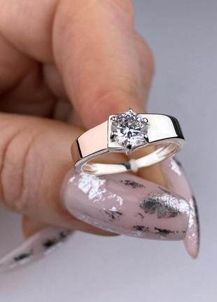 🇺🇦 кольцо срібло 925° золото 375° пластини, вставка каб.цирконії, 1328.10