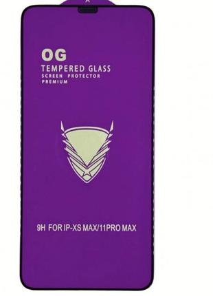 Стекло защитное tempered glass og premium для iphone xs max / 11 pro max- сеточка на динамике1 фото