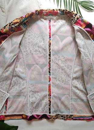 Укороченный брендовый пиджак италия, коттоновый жакет, блейзер, котон, цветочный принт, леопард8 фото