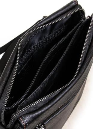 Мужская кожаная сумка - планшет bretton 1700-3 black4 фото