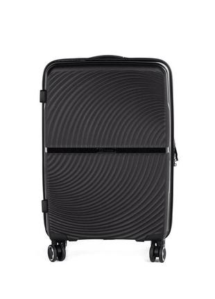 Чемодан большой черный на 4-х колесах поликарбонат 1m xl102-big