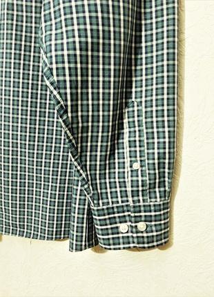 Maine new england рубашка мужская в клеточку серая-белая-зелёная длинные рукава классика размер xl7 фото