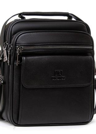 Мужская кожаная сумка - планшет bretton 5015-3l black