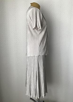 Нарядный костюм (блуза и юбка) из ткани гофре от forever by michael gold, размер l-xl