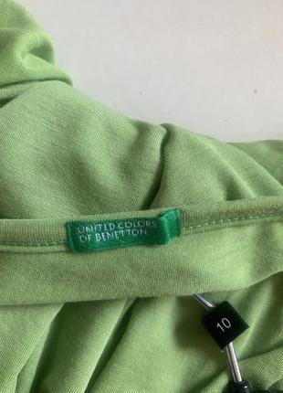 Легкая майка блуза вискоза желто- зеленого цвета benetton.p.l, xl3 фото