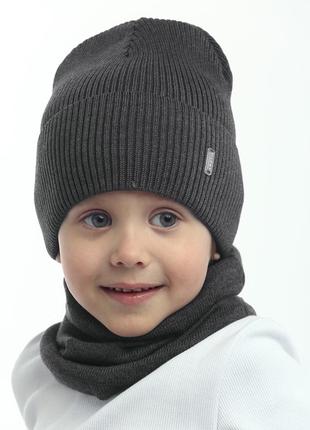 Дитяча шапка р.48-52 унісекс рубчик з відворотом демі 15 кольорів6 фото