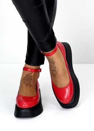 Туфли "aquamarine", красный, натуральная кожа4 фото