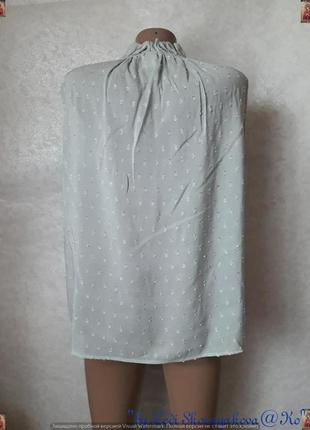 Фирменная h&m блуза серебристого цвета с перфорацией и утяжкой на шее, размер м-л2 фото