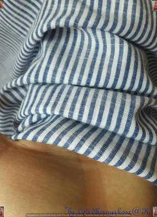 Фирменная zara блуза со 100% хлопка в мелкие полоски и кружевной вставкой, размер с-м7 фото