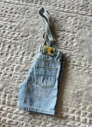Дитячі джинсові шорти з підтяжками zara