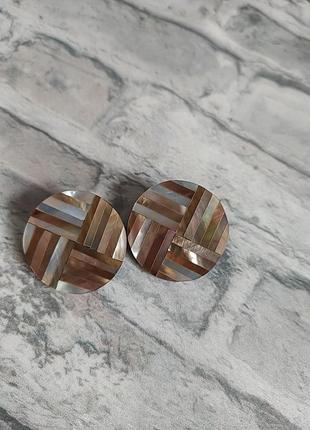 Клипсы винтаж абалон пластик