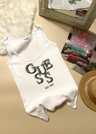 Белая женская майка guess1 фото