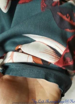 Фирменная primark удлинённая яркая блуза со 100%вискозы в крупных цветах, размер с-м8 фото
