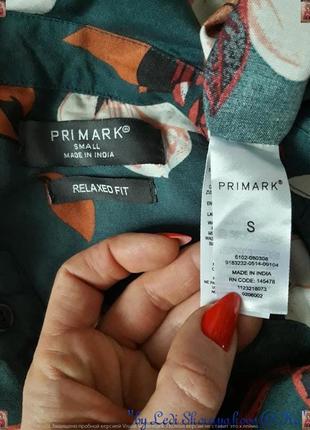 Фирменная primark удлинённая яркая блуза со 100%вискозы в крупных цветах, размер с-м10 фото