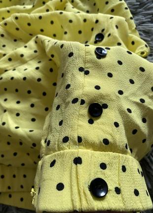Красивая юбка длинная вискоза горох черный на желтом м 108 фото