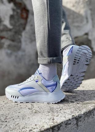 Reebok cl legacy white blue2 фото