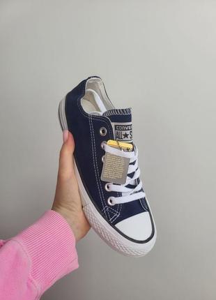 Женские кроссовки converse all star dark blue1 фото