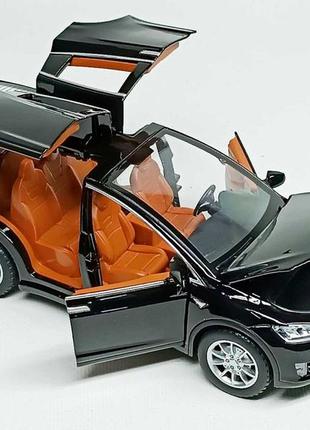 Машинка автопром tesla model x 1:22 черная 7574b