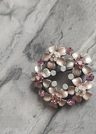 Брошь металл эмали кристаллы