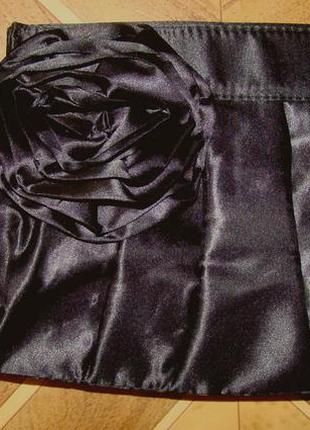 Новая вечерняя атласная сумочка-клатч с цветком atmosphere