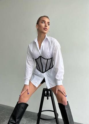 Комплект сорочка котон і корсет