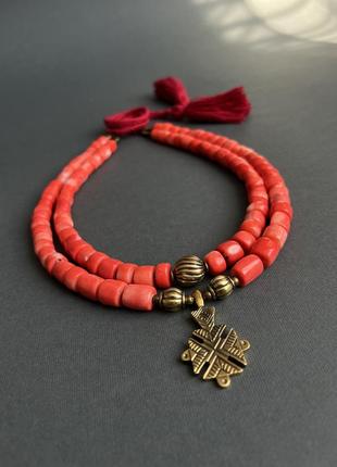 Ожерелье коралловое, сгарды, кораллы