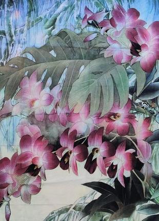 Невероятный легкий нежный шелковый платок 100% шелк 85 на 85