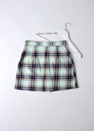 Картата міні спідниця monki на ґудзиках mini skirt zara h&m bershka женская клетчатая мини юбка на пуговицах6 фото