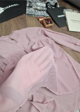Розовая блуза с рюшами новая xxs8 фото
