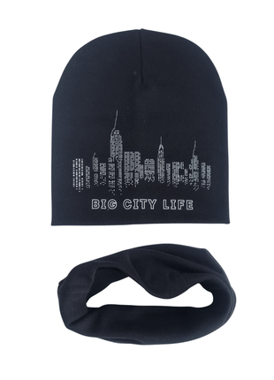 Комплект шапка+хомут big city р.48-52 для хлопчика демі 10 кольорів3 фото