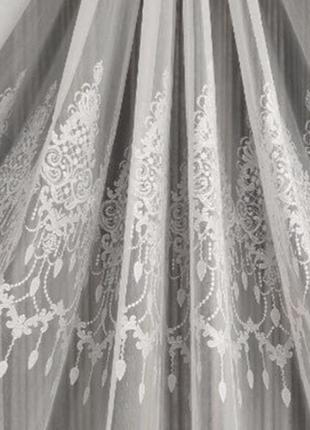 Тюль бамбук белый вышивка купоном 🔥