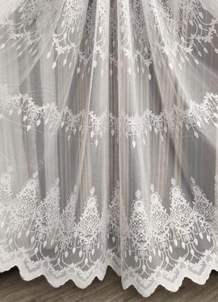 Тюль бамбук белый вышивка купоном 🔥