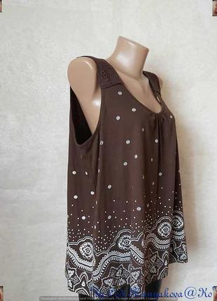 Фирменная yessica блуза со 100 % хлопка в коричневом цвете, плечи с кружева, размер хл3 фото