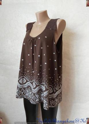 Фирменная yessica блуза со 100 % хлопка в коричневом цвете, плечи с кружева, размер хл4 фото