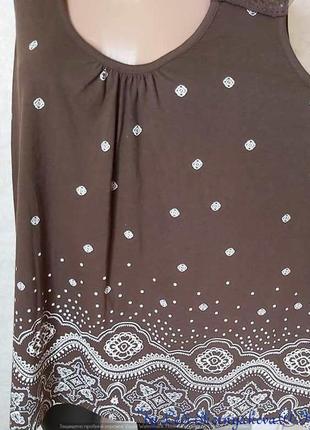 Фирменная yessica блуза со 100 % хлопка в коричневом цвете, плечи с кружева, размер хл6 фото