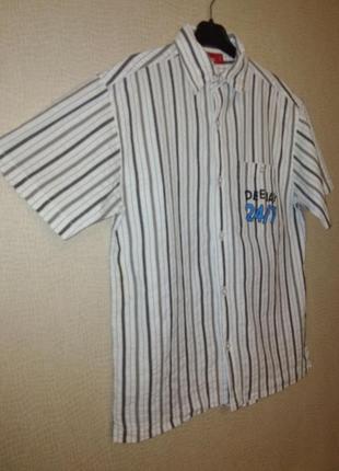 Рубашка 100% хлопок "жатка"  manguun teens (германия) подростку на 9-11 лет / 140-152 см3 фото