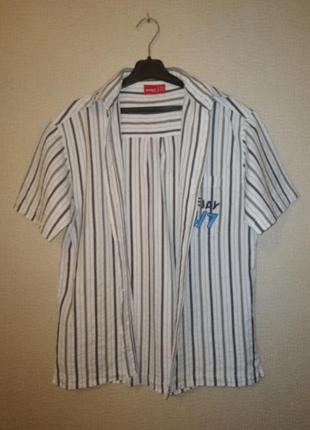Сорочка, рубашка 100% бавовна "жатка"  manguun teens (німеччина) підлітку на 9-11 / 140-152 см8 фото