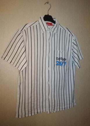 Рубашка 100% хлопок "жатка"  manguun teens (германия) подростку на 9-11 лет / 140-152 см4 фото