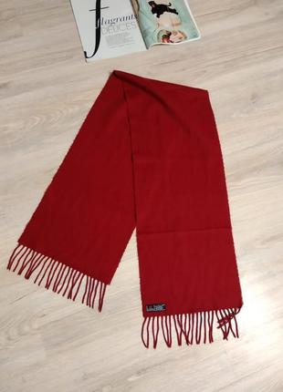 Мягусенький бордово-красный теплый шарф7 фото
