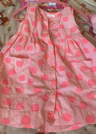 Платье в горох #сарафан барби розовый1 фото