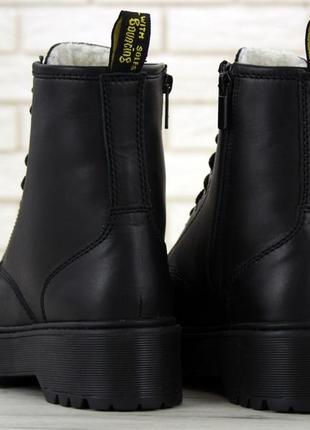 Ботинки dr martens jadon на платформе полностью черные3 фото