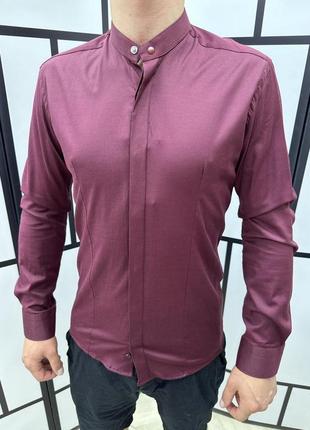 Мужская рубашки с длинным рукавом rossi приталенная2 фото